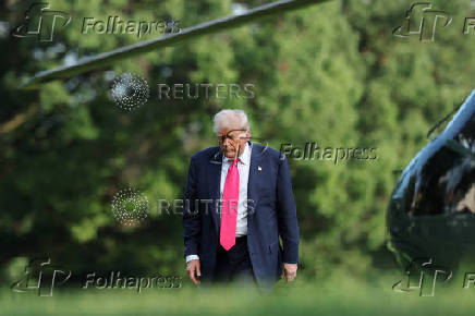 U.S. President Donald Trump arrives home from a day trip in Pennsylvania to the White House in Washington