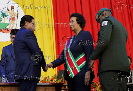 Suriname's Jennifer Simons sworn in as president, in Paramaribo