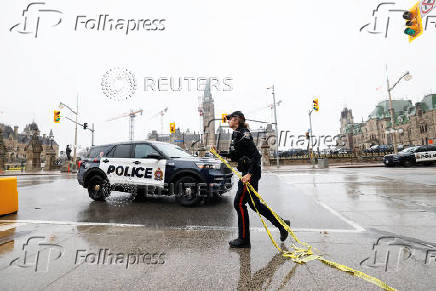 Canadian Parliament under lockdown, in Ottawa