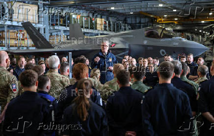 British Prime Minister Keir Starmer visits British aircraft carrier HMS Prince Of Wales
