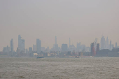 Vista da Ilha de Manhattan, na cidade de Nova York, Estados Unidos