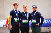 Denmark's Princess Isabella, Princess Josephine and Prince Vincent participate in the Royal Run in Copenhagen