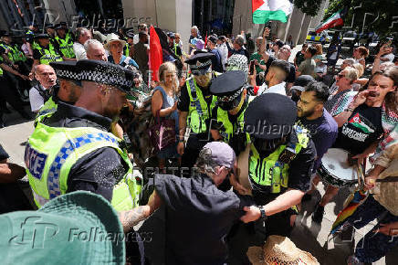 Protest calling for the de-proscription of the Palestine Action group, in Manchester