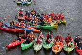 People attend Pilica Trail on Pilica River