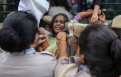 Protests in Delhi after student set herself on fire at college in Odisha