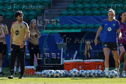 Entrenamiento del FC Barcelona previo a la final de la Liga de Campeones femenina