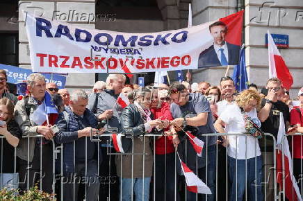 Rally for Polish presidential candidate Rafal Trzaskowski