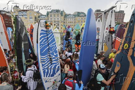 SUP (Stand Up Paddleboarding) festival in Moscow