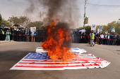 University students and professors demonstrate in solidarity with Palestinians, in Sanaa
