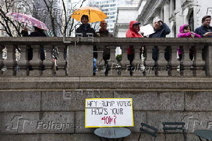 Protest against US President Trump's policies in New York