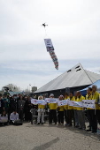 South Korean abductee family group's leaflet campaign against North Korea