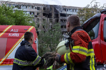Aftermath of a Russian drone attack in Kyiv
