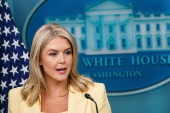 White House Press Secretary Leavitt addresses reporters in Washington, DC