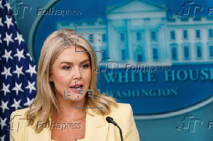 White House Press Secretary Leavitt addresses reporters in Washington, DC