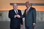 Brazil's Foreign Minister Mauro Vieira welcomes European Council President  Antonio Costa at the Itamaraty Palace in Brasilia
