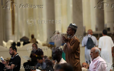 People pray at the Grand Mosque in the holy city of Mecca