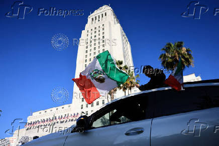 Protest against federal immigration sweeps, in Los Angeles