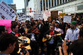 Protest against federal immigration sweeps, in San Antonio