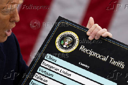 FILE PHOTO: U.S. President Trump delivers remarks on tariffs, at the White House