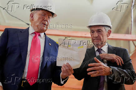 U.S. President Trump tours the Federal Reserve Board building in Washington, D.C.