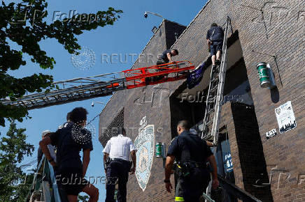 Aftermath of a deadly mass shooting in Manhattan in New York City