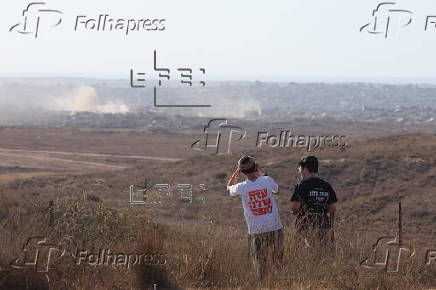 Israeli right-wing rally near the Gaza border in southern Israel