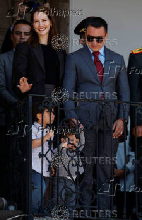 Ecuador's President Daniel Noboa attends a military change of guard ceremony in Quito