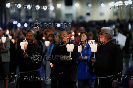 Torchlight procession ahead of the Conclave in St Peter's Square at the Vatican