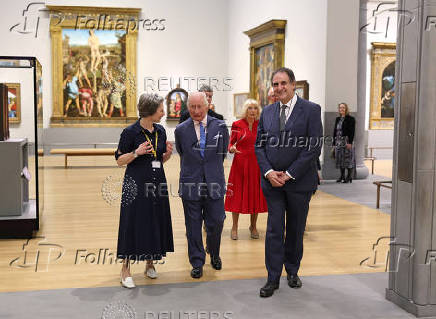 Britain's King Charles and Queen Camilla visit the National Gallery