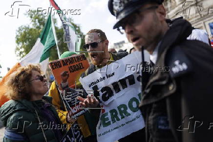 Pro-Palestinian protest outside Barclays annual general meeting in London