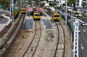 Train workers strike in Lisbon
