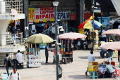 Closed circuit television (CCTV) cameras are pictured at a commercial centre in New Delhi