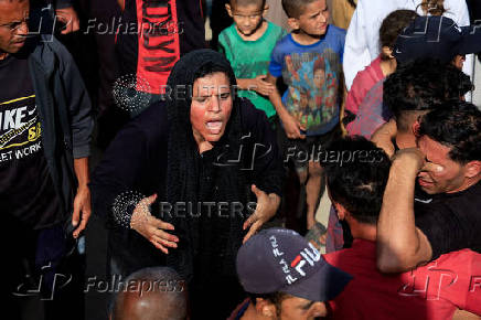 Funeral of Palestinians killed in Israeli strikes, in Khan Younis