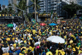 Manifestação de bolsonaristas em Copacabana, em abril de 2024