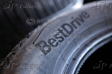 BestDrive tires are seen in UnionComerc tire shop in Zenica