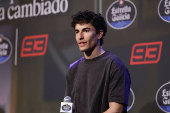 El piloto español de Moto GP Marc Márquez participa en el día de medios
