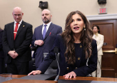 U.S. Secretary of Homeland Security (DHS) Kristi Noem testifes on Capitol Hill in Washington