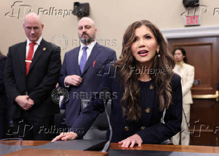 U.S. Secretary of Homeland Security (DHS) Kristi Noem testifes on Capitol Hill in Washington