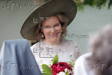 Queen Mathilde of Belgium visits the Beguinage 'Ten Wijngaerde' in Bruges