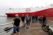 FILE PHOTO: A BYD vessel docks at the Itajai port in Santa Catarina