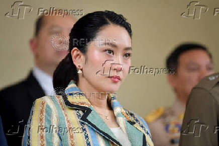 Thailand's Prime Minister Paetongtarn Shinawatra looks during a press conference, in Bangkok