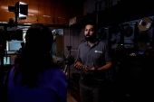 Anas Niaz, mechatronic engineer and CEO of Bioniks Private Limited, speaks with Reuters in Karachi
