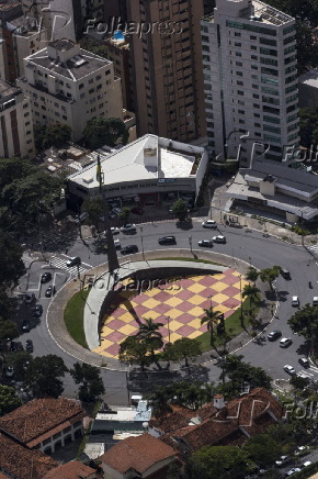 Aérea da praça da Bandeira, em BH