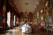 The renovated Long Gallery is unveiled following a major restoration of Castle Howard, renowned for its appearances in Brideshead Revisited and Bridgerton, in York
