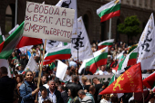 Protest against Bulgaria's plans of joining the euro zone in Sofia