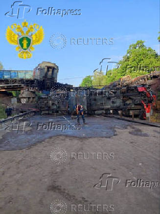 Railway bridge collapses in Russia's Kursk region
