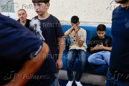 Funeral of Palestinian boy Ammar Hamayil, who was killed by Israeli forces in Kafer Malik village on Monday, near Ramallah