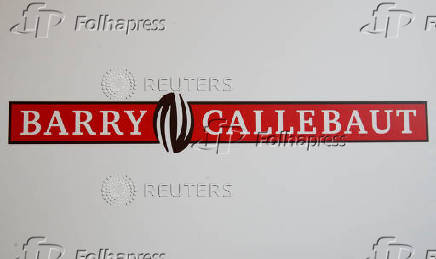 FILE PHOTO: Logo of chocolate and cocoa product maker Barry Callebaut is pictured during the company's annual news conference in Zurich