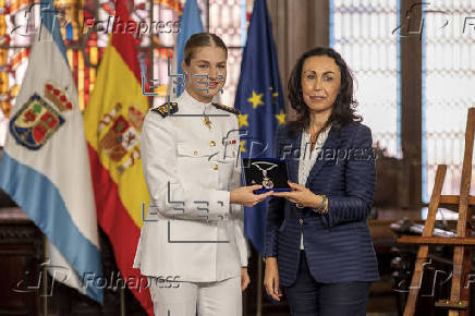 Leonor recibe el título de Hija Adoptiva de Marín (Pontevedra)