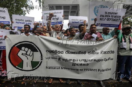 Pro-Palestinian protest in front of the UN Office in Colombo